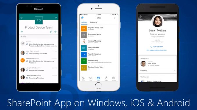 SharePoint mobile app for iOS